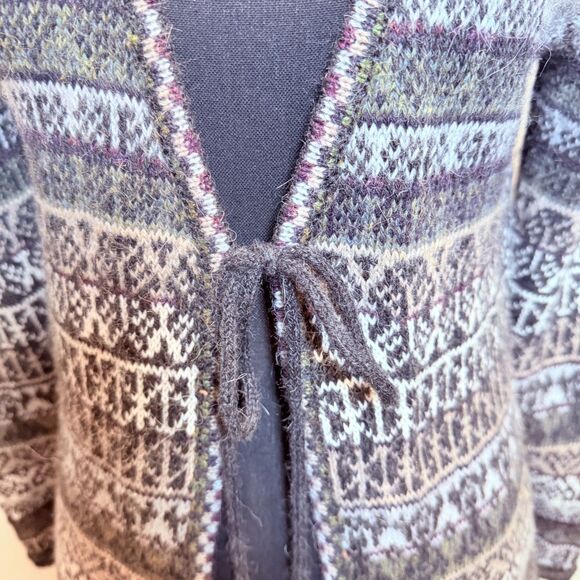 Indigenous One Weave Alpaca Wool Sweater with Front Tie Size Small - Picture 3 of 14